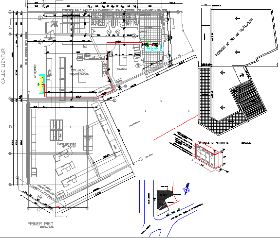 Pro panel liquefied gas installation in a retail store project dwg file