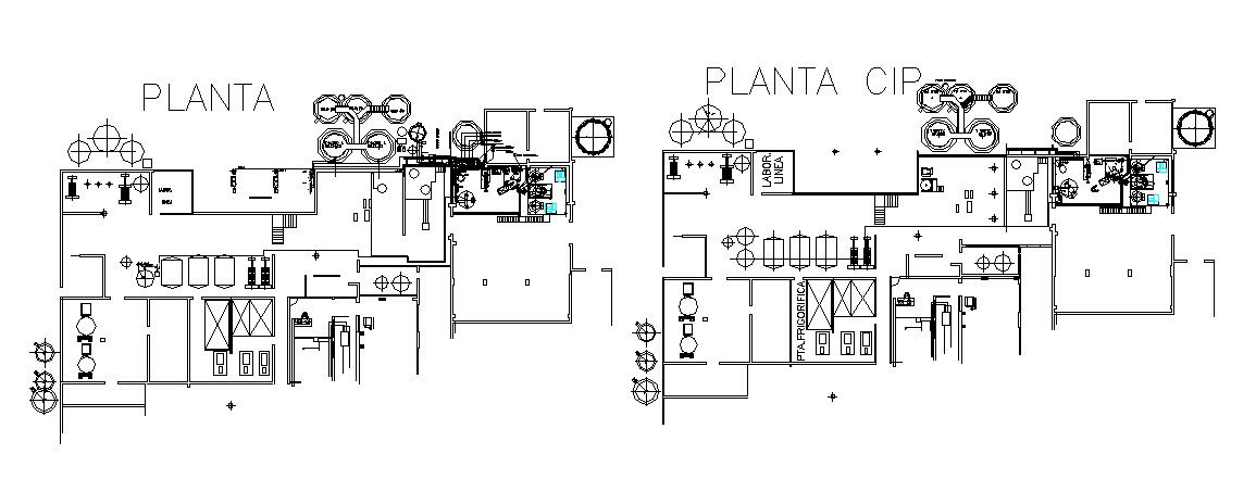 Processing plant floors layout plan cad drawing details dwg file