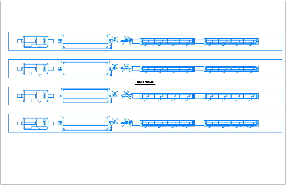 Production line view with floor of concrete transition industrial plant dwg file