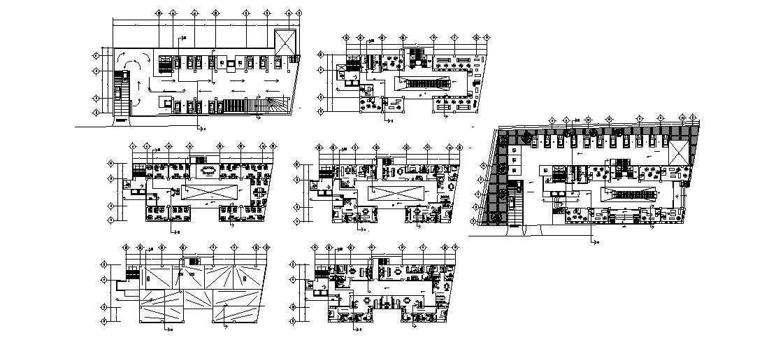 Production plant with industrial office cad drawing details dwg file