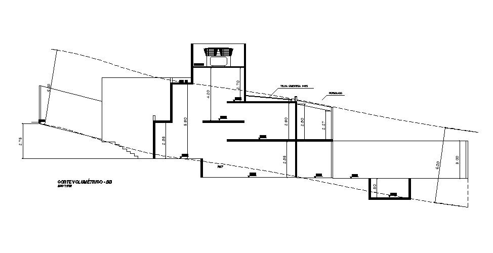 Profile view of bungalow plan