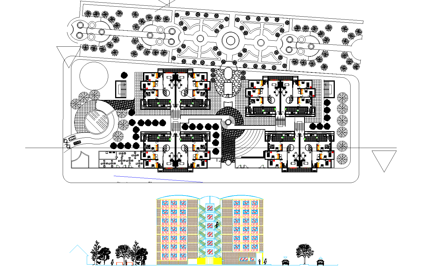 Project multi-family housing high-density plan detail dwg.