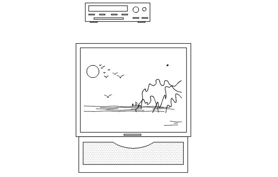 Projector with Screen Design in AutoCAD 2D DWG File Layout