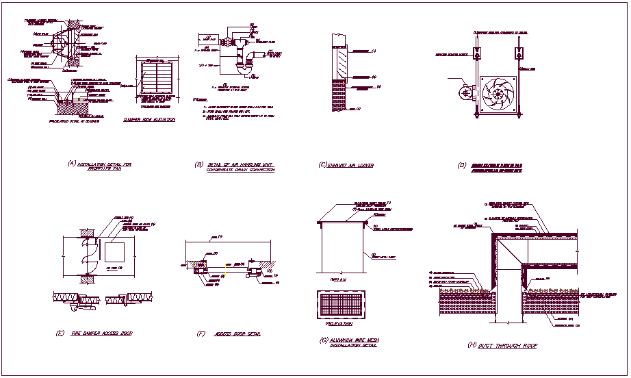 Propeller fan installation view dwg file