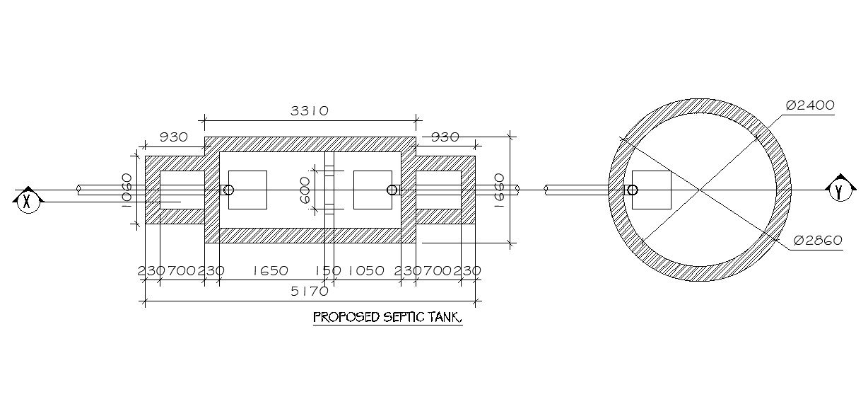 Propose Septic Tank Free Download DWG File