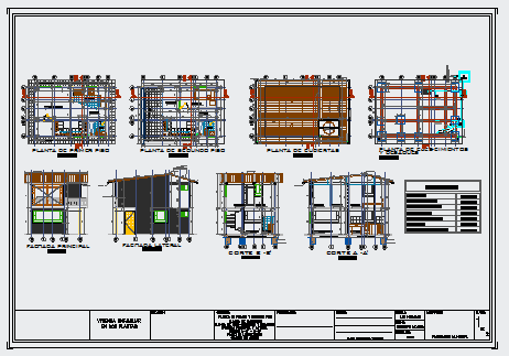 Proposed Layout design drawing of single family house on two floor design drawing
