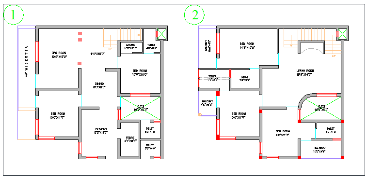 Proposed Layout plan of Bungalow design drawing