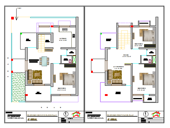 Proposed layout design drawing of House design drawing