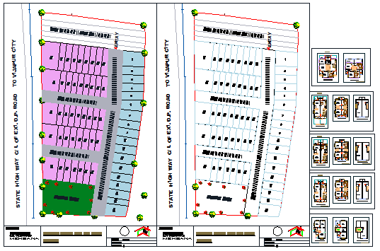 Proposed layout of Residential house with plotting design drawing