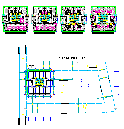 Proposed layout of office building design drawing