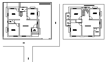 Proposed layout of single family house design drawing