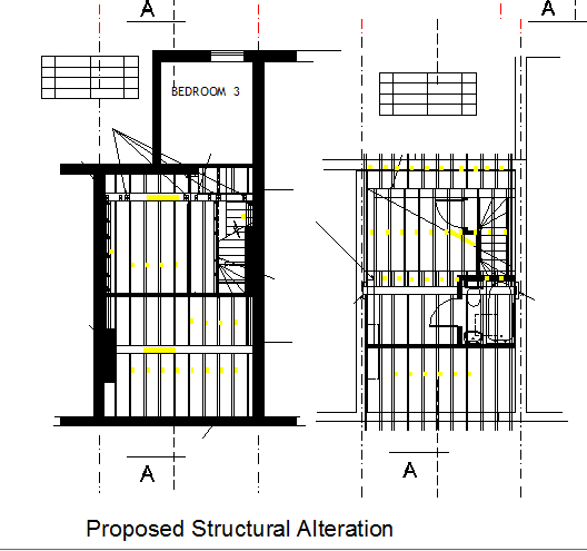 Proposed structural alteration of house dwg file