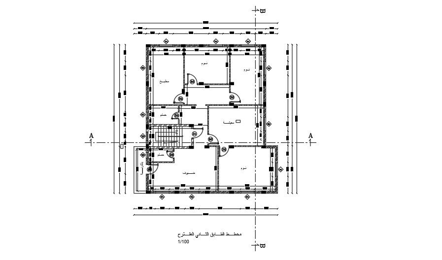 Proposed 13x15m second floor house plan
