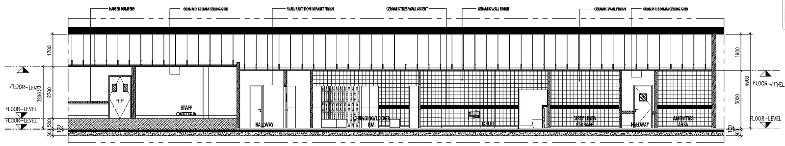 Proposed Back Office Elevation And Section Detail DWG AutoCAD file