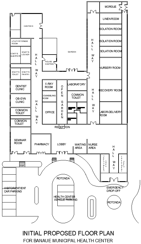 Proposed Floor Plan Of Municipal Health Center DWG AutoCAD file
