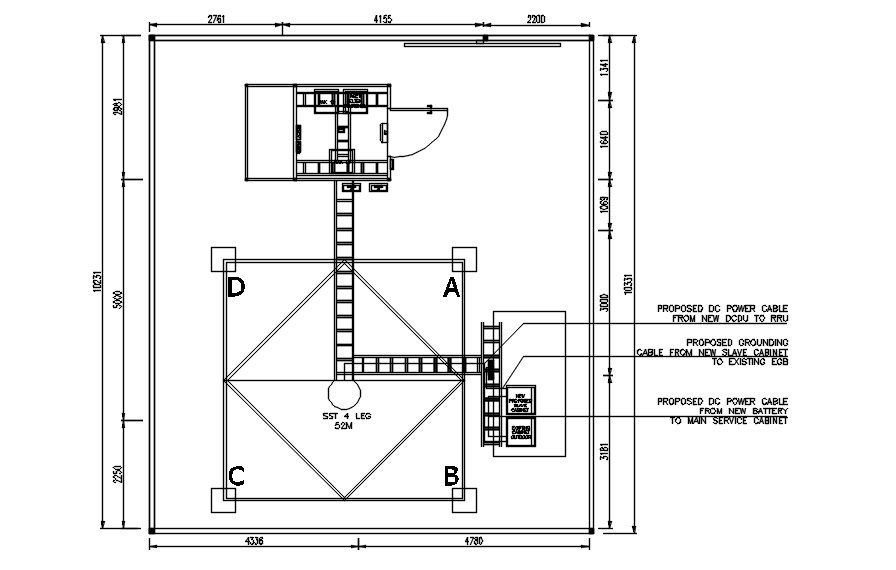 Proposed Power Cable plan in AutoCAD, dwg file.