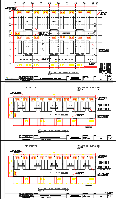 Proposed Storage Warehouse Layout of CAD Drawing File