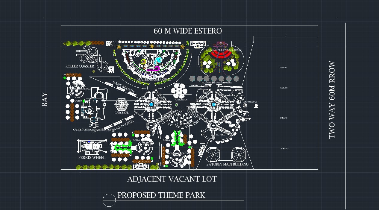 Sustainable Theme Park Master Plan Layout in CAD File