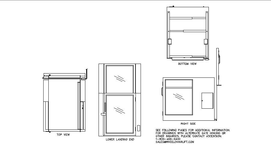 Protege series wheelchair lift model cad drawing details dwg file