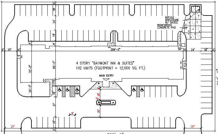 Prototypical Site Plan of Five Star Hotel Project dwg file