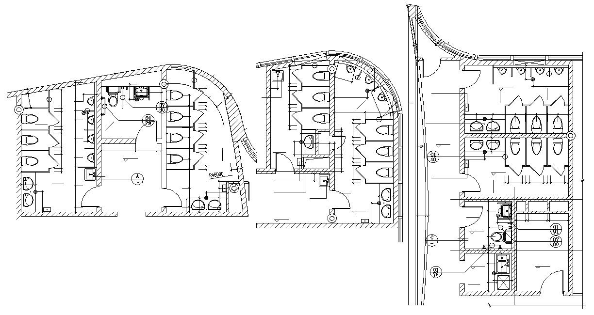 Public Toilet Layout Plan Download CAD file