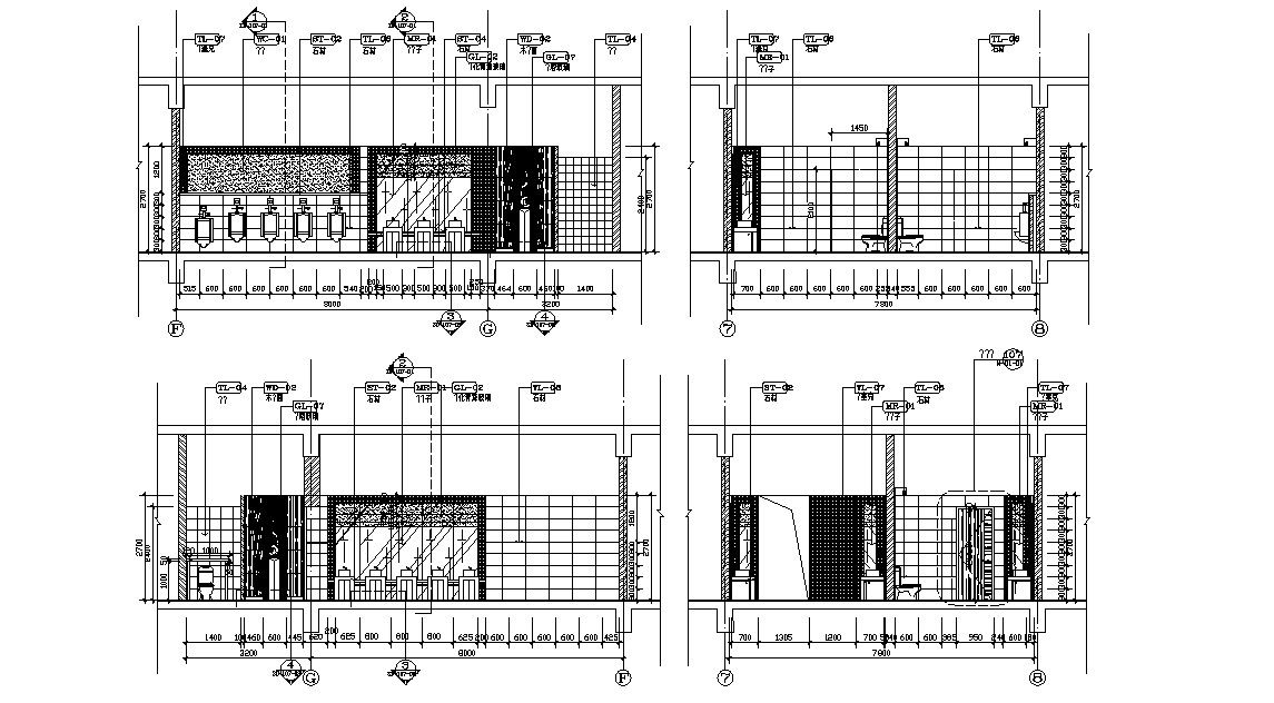 Public Toilet Section AutoCAD Drawing