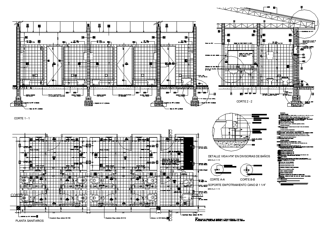 Public toilet plan and elevation detail dwg file