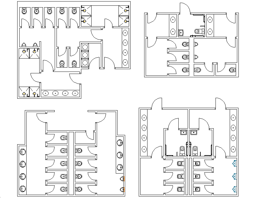 Public toilets layout plan dwg file