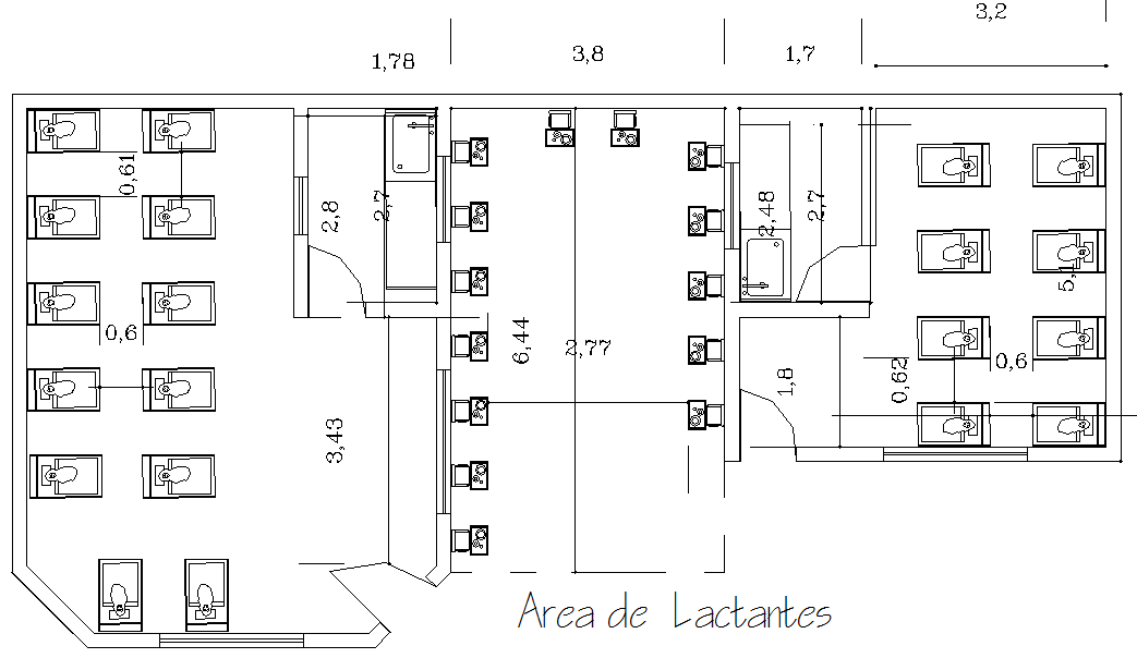 Public wash room detail dwg file