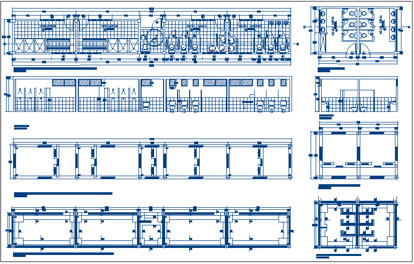 Public washroom and bathroom plan detail dwg file