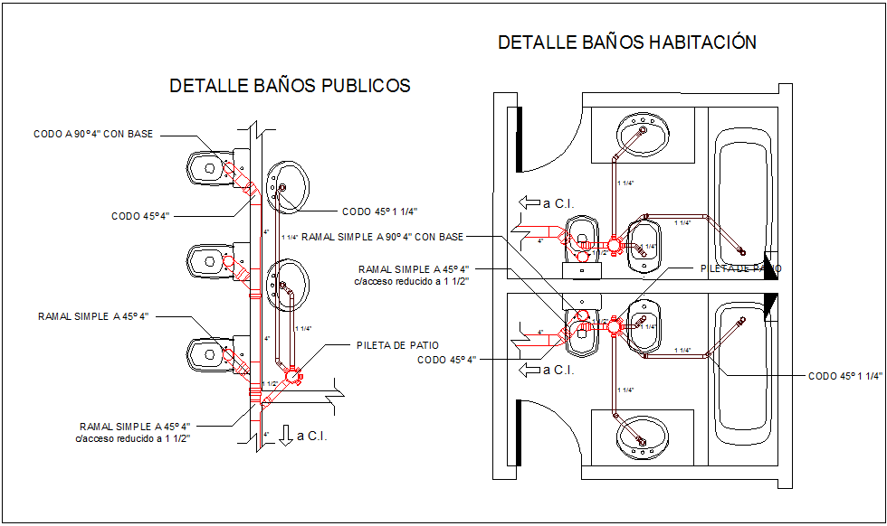 Public washroom & toilet area plan view, design layout detail dwg file