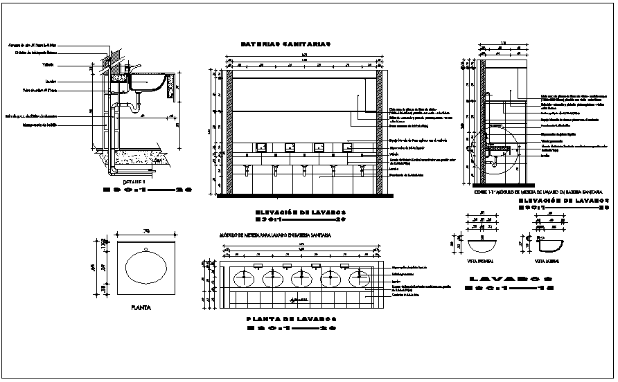 Public washroom sink and toilet cupboard detail dwg file