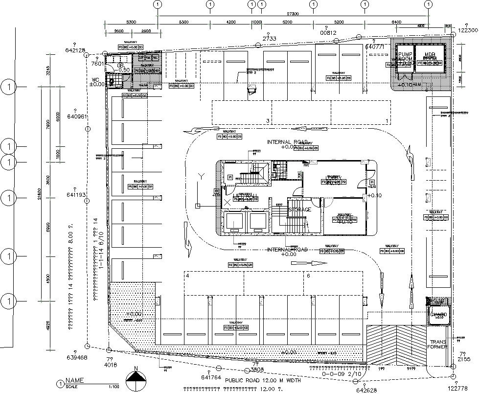 Public Complex layout in AutoCAD, dwg file.