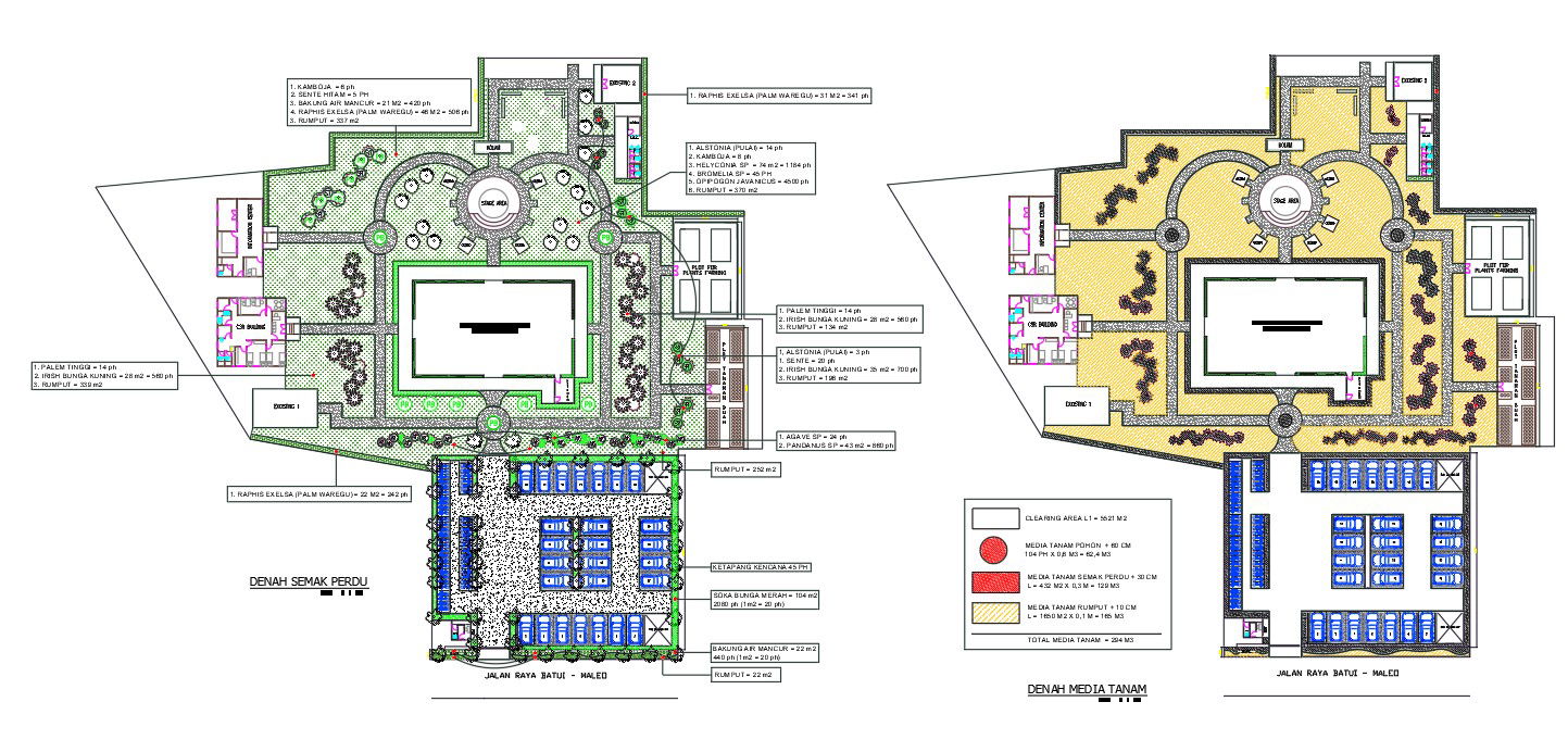 Public Garden Landscaping Design DWG File