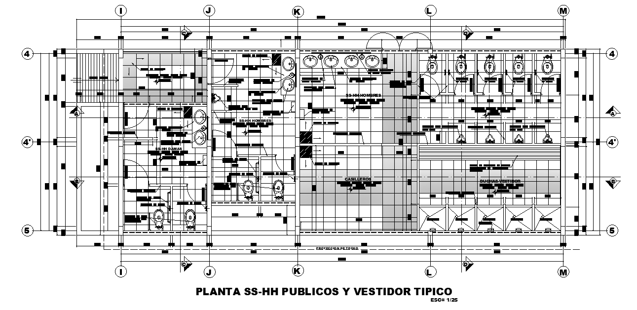 Public Toilet Plan AutoCAD Drawing DWG File