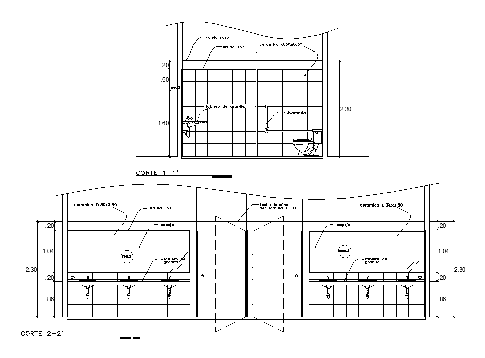 Public Toilet Section Drawing Download DWG File