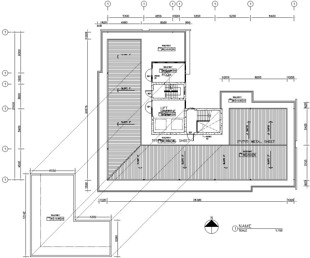 Public mall plan in AutoCAD, dwg file.