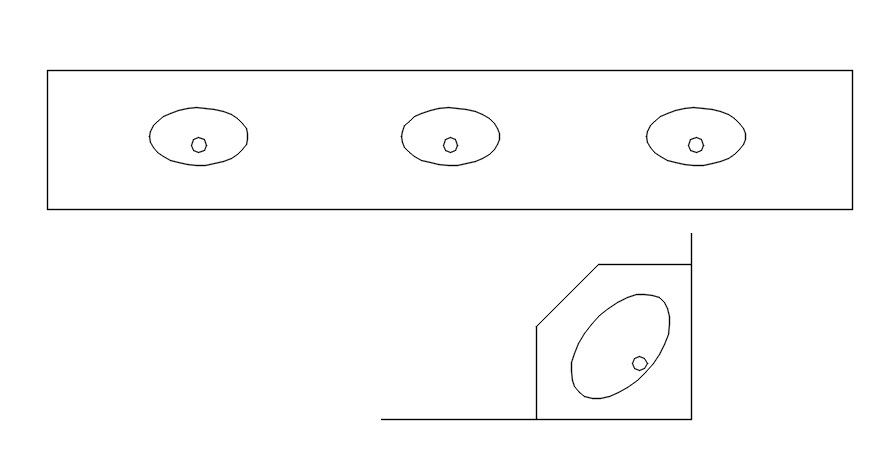 Public washbasin design in detail AutoCAD drawing, dwg file, CAD file