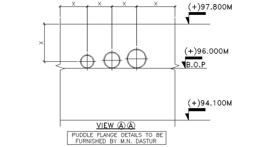 Puddle flange details. Download free autocad file | CADBULL