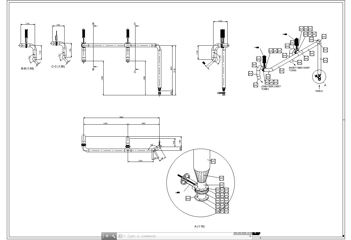 Pulper Pump Delivery Line Detail AutoCAD Dwg File