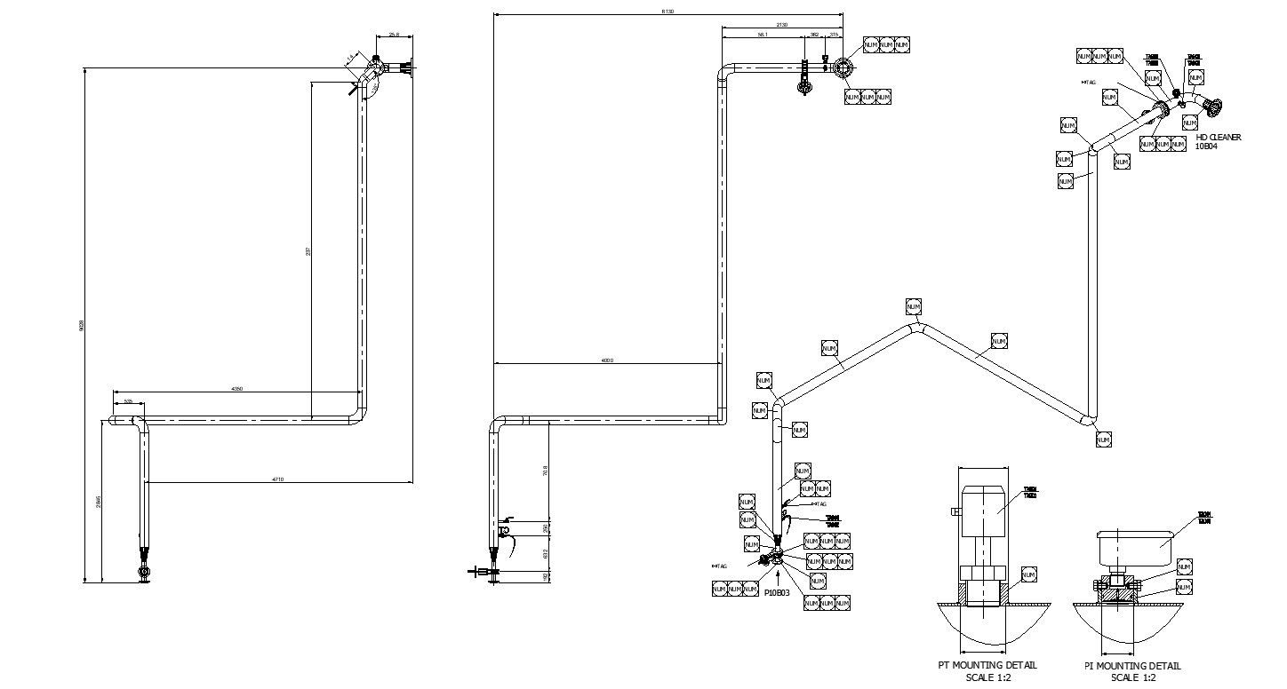 Pump Delivery To Cleaners Line Detail AutoCAD Dwg File