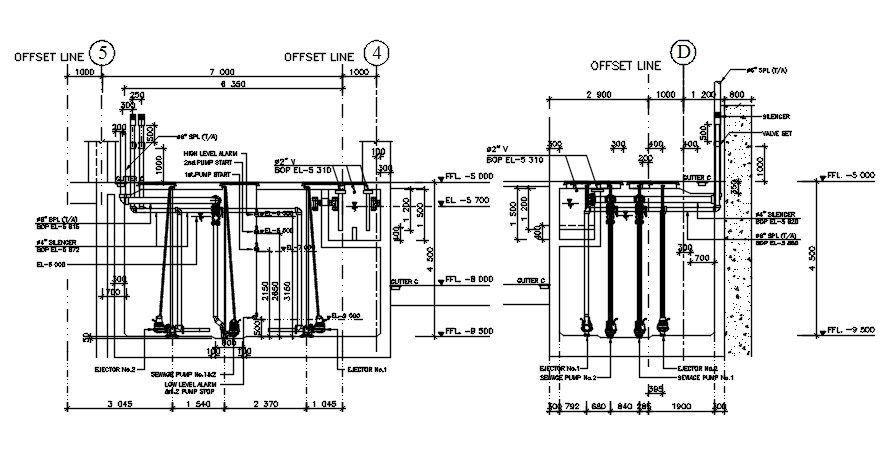 Pump Room Industrial Plant AutoCAD Drawing DWG File