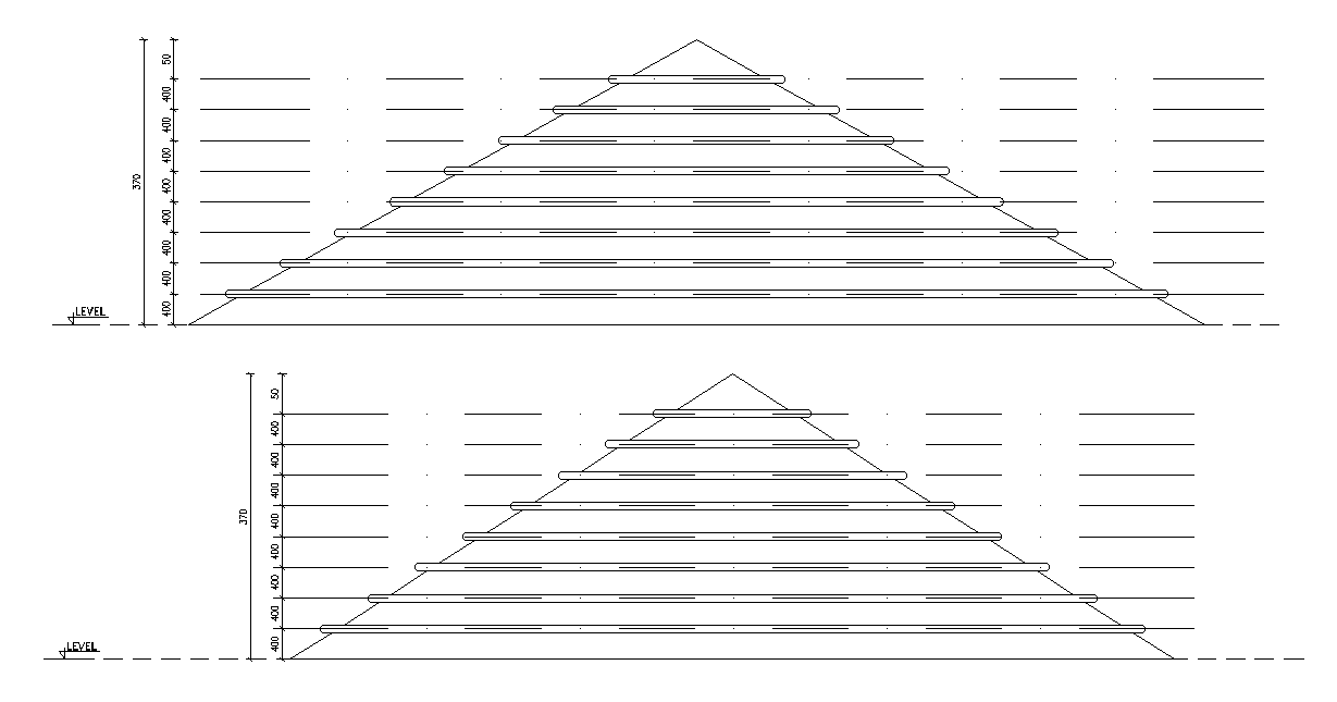 Pyramid shape aluminum sheet front drawing