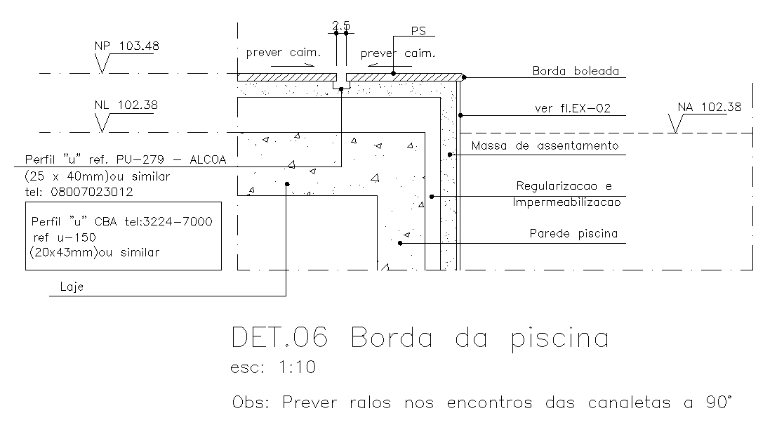 R.C.C Slab Section detail