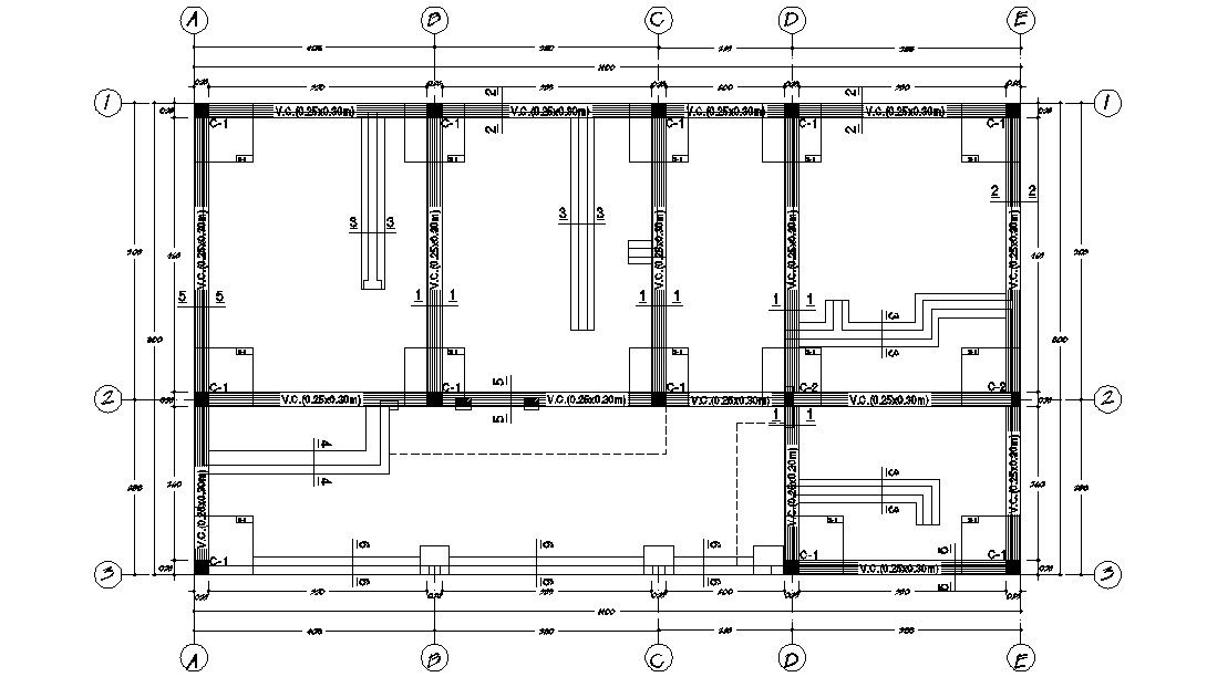 RCC Column 2d Layout Plan CAD Drawing