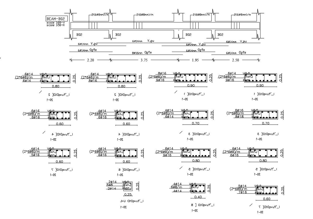 RCC Column And Beam Section Free DWG File