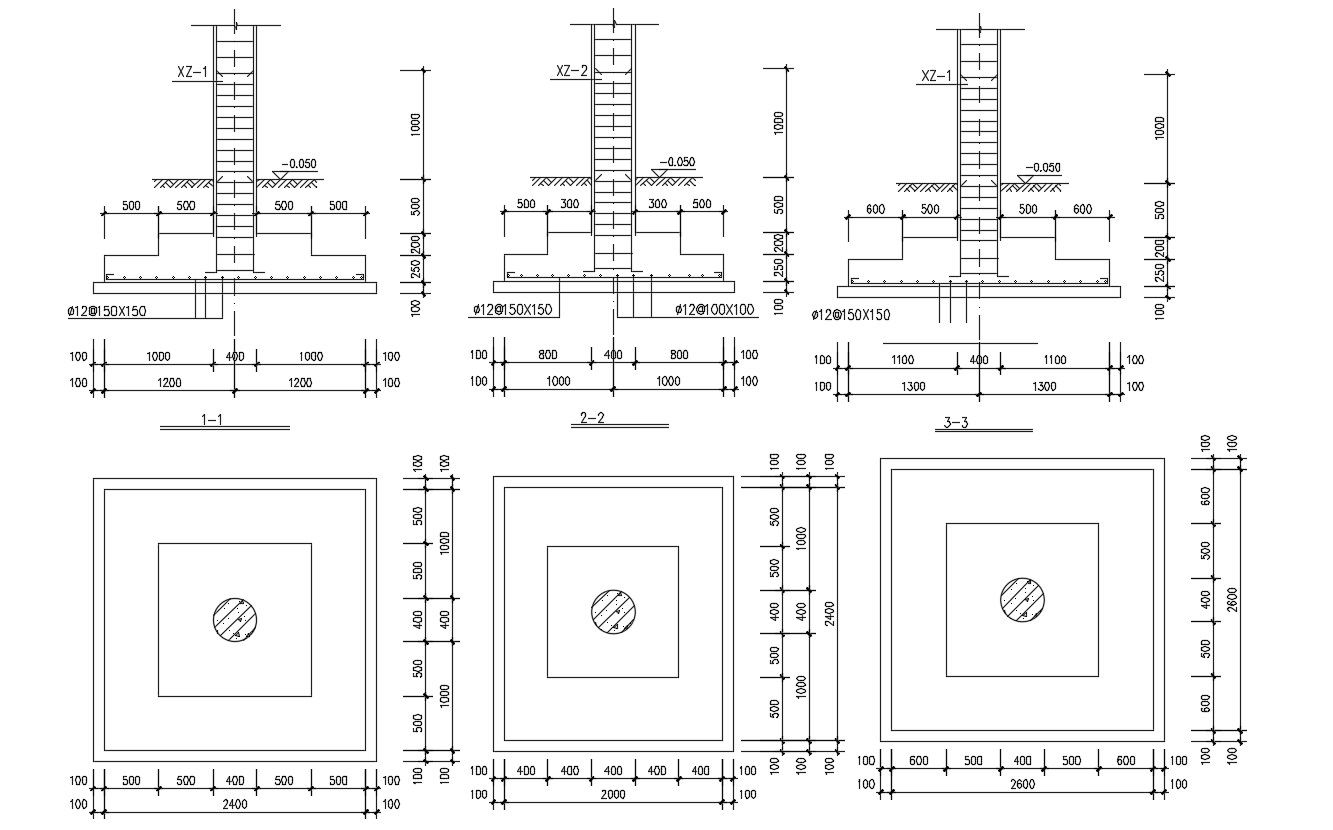 RCC Column AutoCAD Drawing