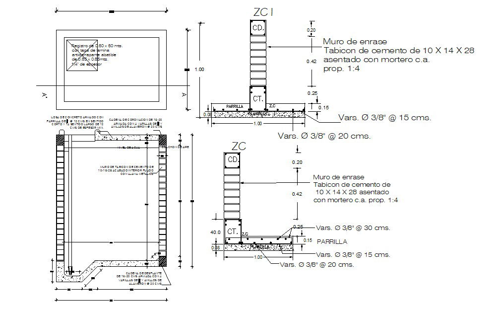 RCC Column Design CAD Drawing Download