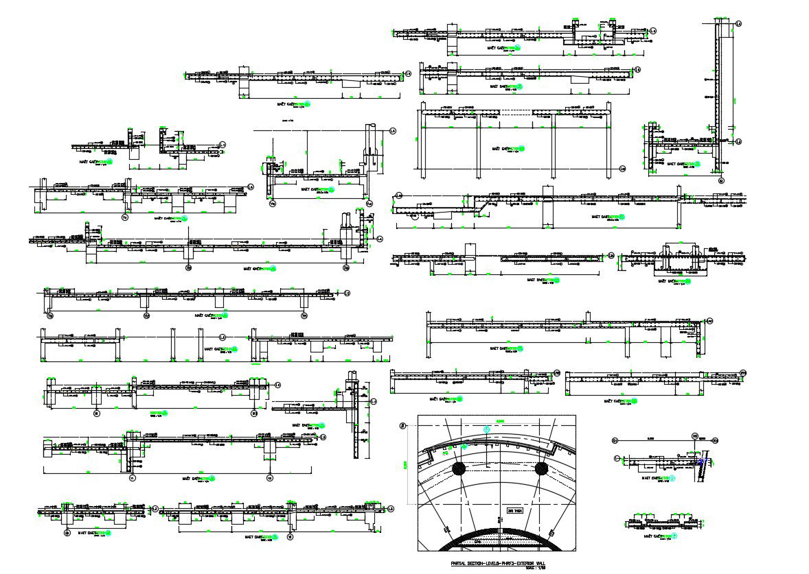 RCC Column and Beam Structure Design CAD Drawing