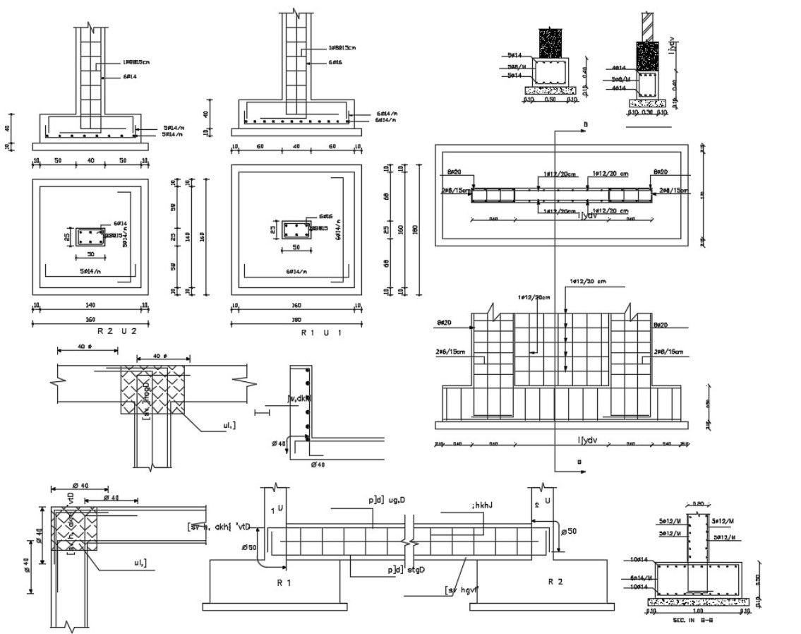 RCC Combined Column Foundation Footing Pad Design